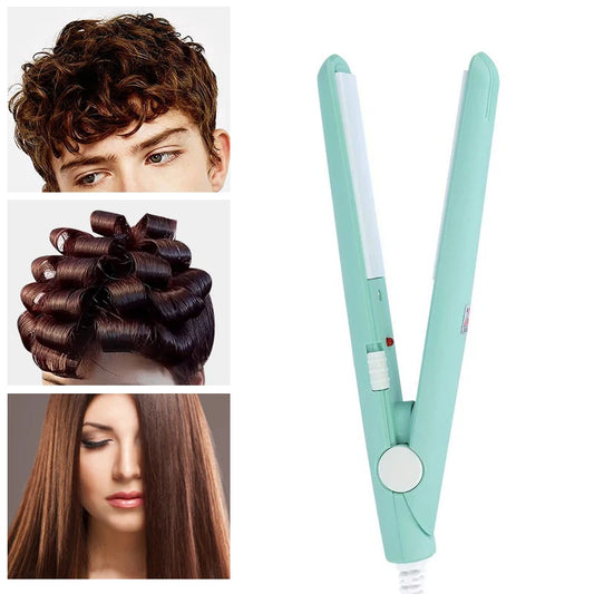 Mini Hair Straightener Flat Iron Hair Curler For Men Women Short Hair