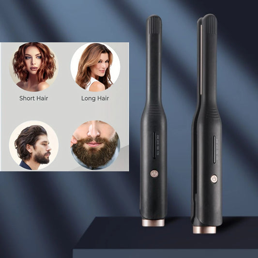 2 In 1 Hair Straightener & Curler Small Flat Iron Ceramic Hair Crimper Corrugation Short Hair