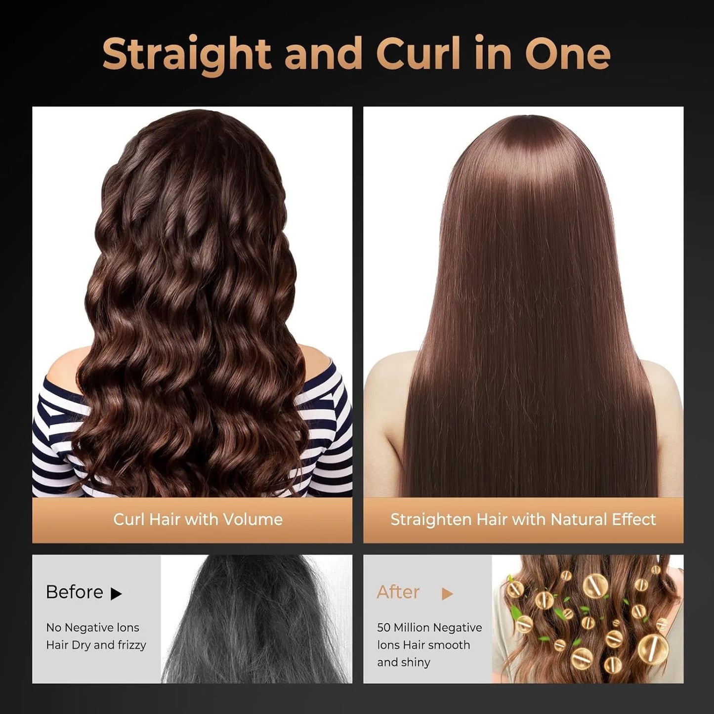 Fast Heating 210°C Ceramic Hair Curler Comb 32/38mm Fluffy Curling Wand Hot Brush