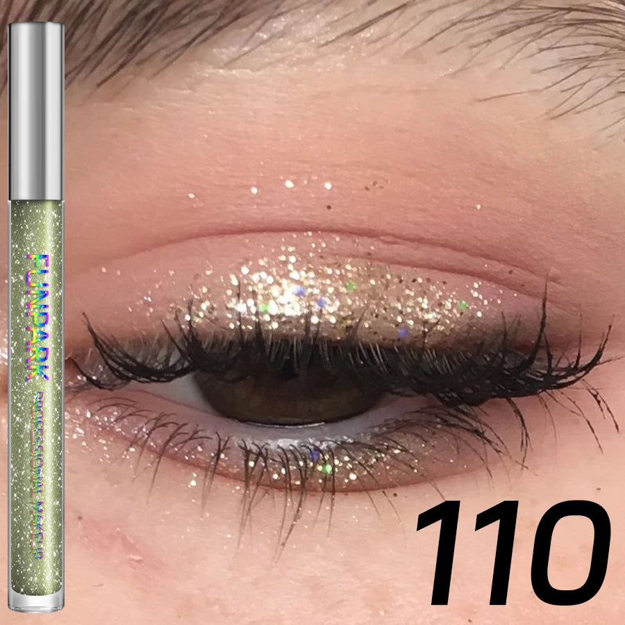 Colorful Liquid Eyeshadow Pink Green Black Diamond Shiny Eye Liner Pen Glitter Eyeshadow Palette