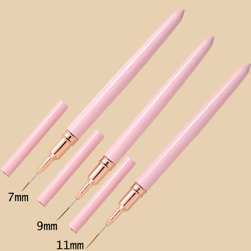 7/9/11/15/25MM Nail Liner Brush Set Handle Nail Art Pen Brush Drawing Lines Stripe Painting Flower Pen Nail Art Manicure Tools