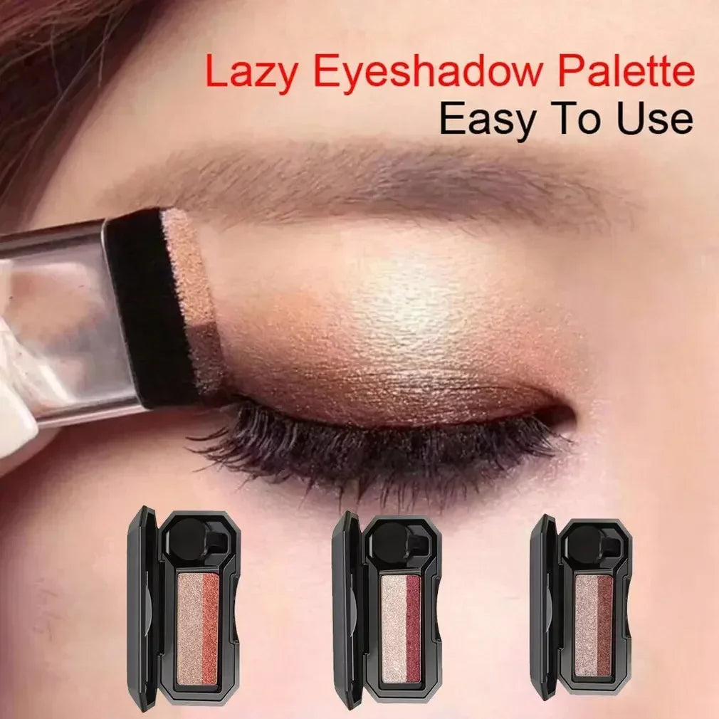 Double Color Lazy Eyeshadow with Mirror Small Mushroom Head Eye Shadow Brush
