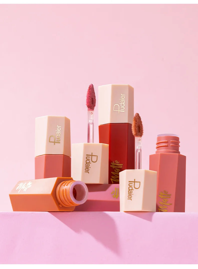 Matte Waterproof Velvet Nude Lipstick Sexy Red Brown Pigments Makeup