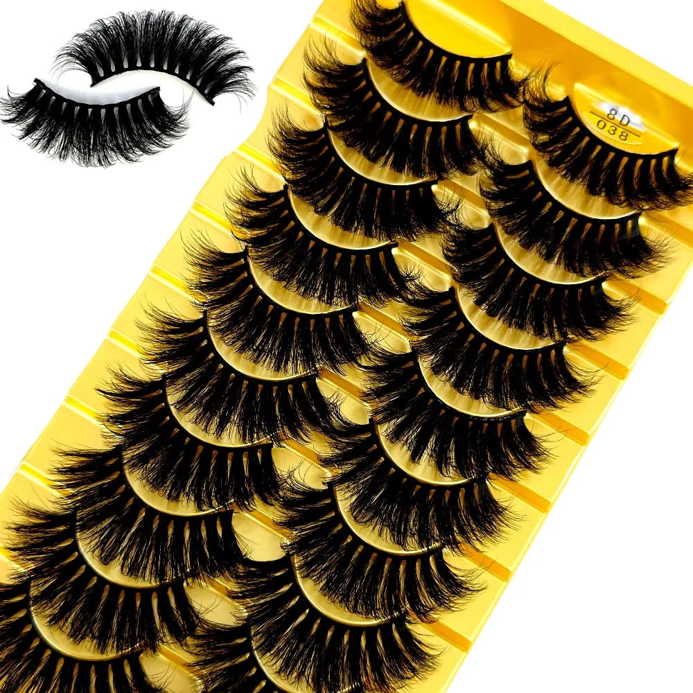 3D Faux Mink False Eyelashes Natural Long Fluffy Eye Lashes Wispy Makeup Beauty Extension Short Fake Eyelashes