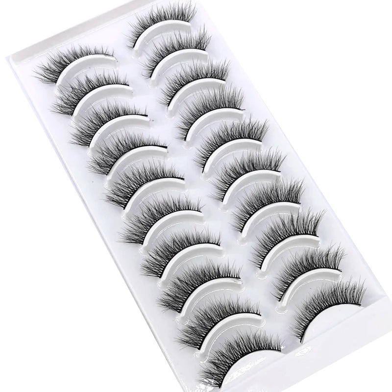 10 pairs natural long 3D mink false eyelashes fake lashes makeup kit Mink Lashes extension eye lashes short eyelashes