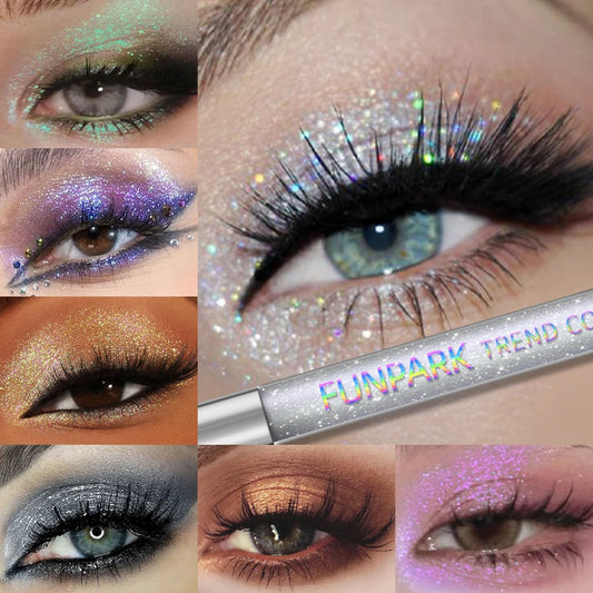 Colorful Liquid Eyeshadow Pink Green Black Diamond Shiny Eye Liner Pen Glitter Eyeshadow Palette