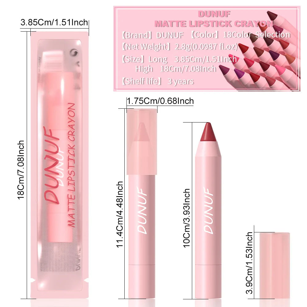 Lipstick Pencil Waterproof Sexy Red Matte Contour Tint Lipstick Lasting Non-stick Cup Lipliner Pen