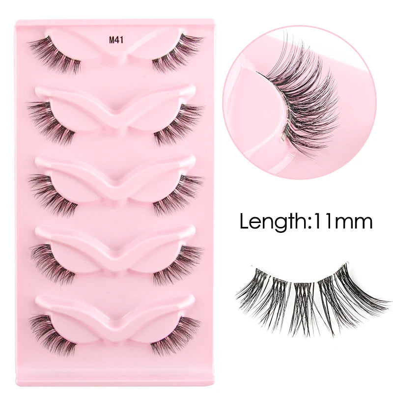 YSDO Half Lashes 5/7/10 Pairs Half False Eyelashes Soft Natural Cat Eye Lashes Makeup 3D Mink Eyelash Extension Fluffy Faux Cils