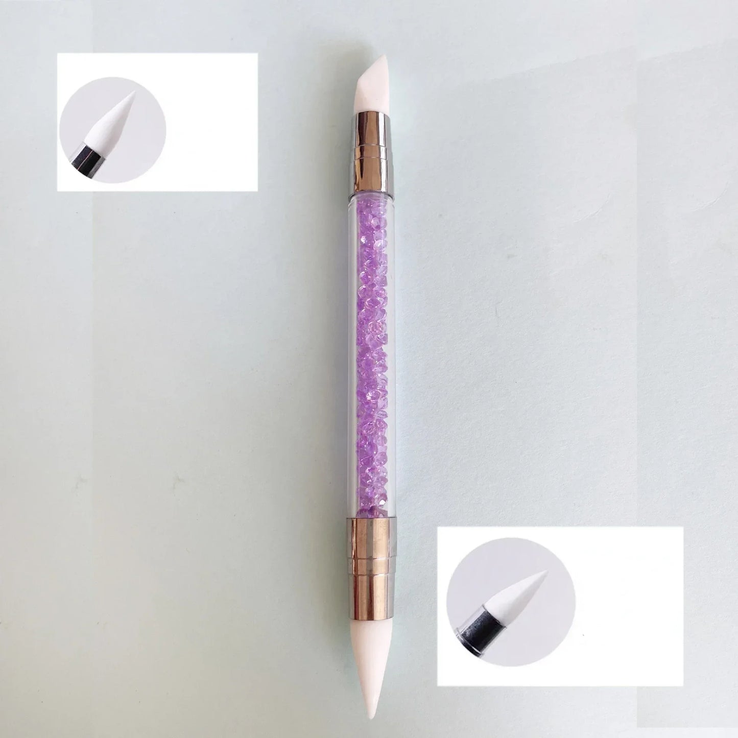 Double-ended Silicone Press Pen Wedge Deer Hoof Brush Nail Supplies Carving DIY Glitter Powder Sticker Manicure Tips Nail Tool