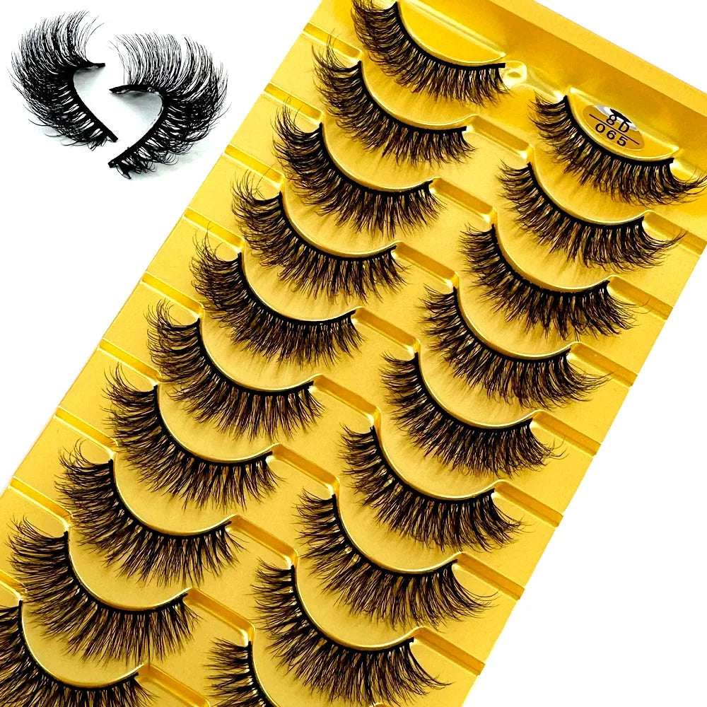 3D Faux Mink False Eyelashes Natural Long Fluffy Eye Lashes Wispy Makeup Beauty Extension Short Fake Eyelashes