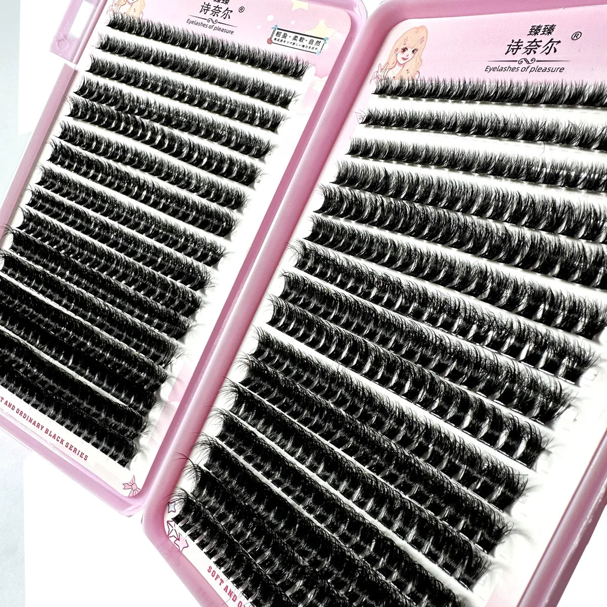 New 300/640Pcs D Fluffy Thick Eyelash Clusters D Curl Wispy Individual Lashes 60+80+100 Mix Eyelash Extensions False Eyelashes
