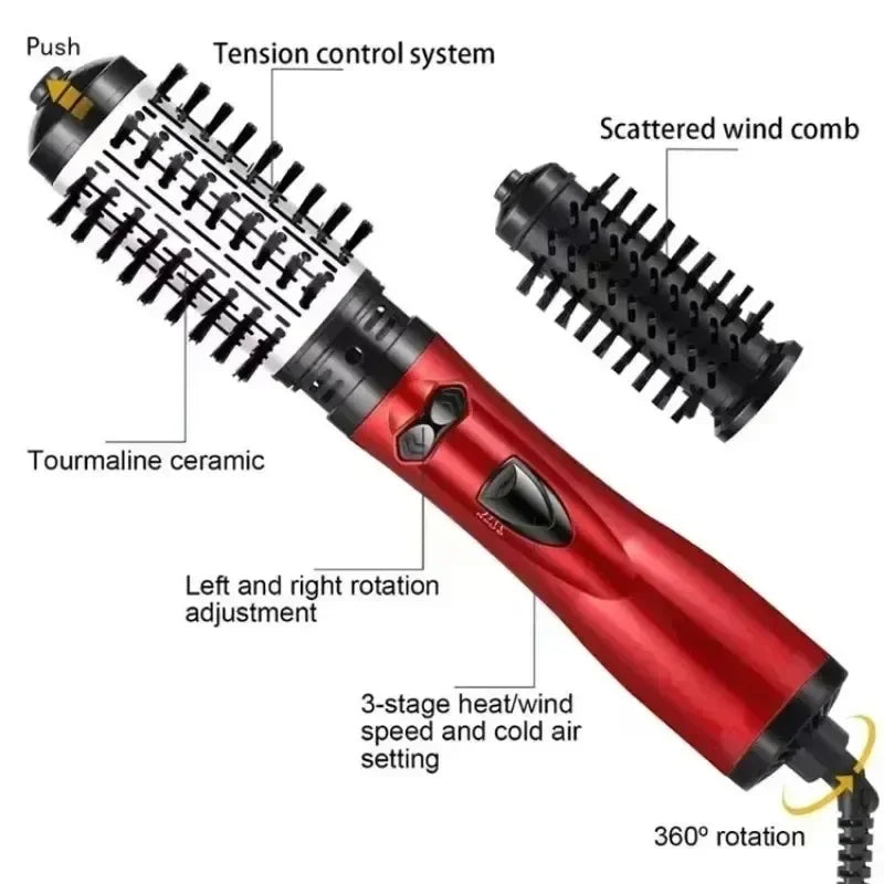 3 in 1 Rotating Hair Dryer Electric Comb Hair Straightener Brush Dryer Brush Hot Air Comb