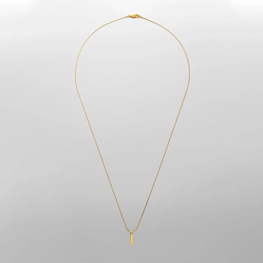 eManco Square Pendant Necklace Simple fashion new  White Gold Stainless steel Collarbone chain does not lose color Wholesale