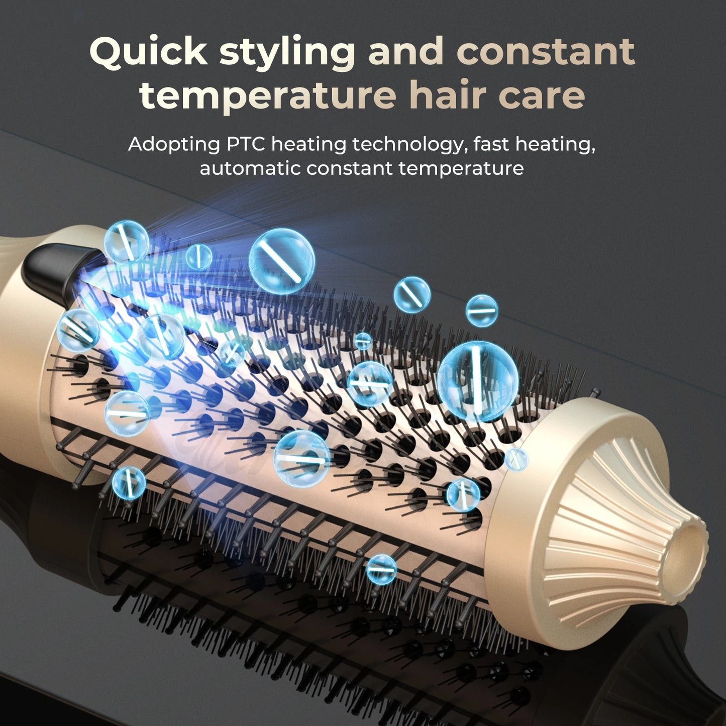 Thermal Brush 10 Temps Curling Brush Heated Curling Iron Double PTC Ceramic Hair