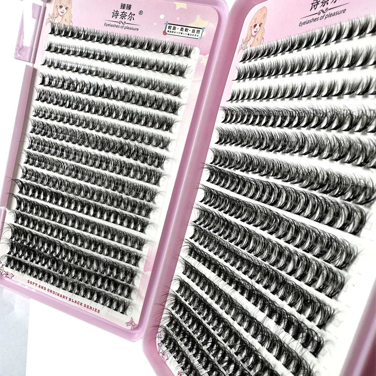 New 300/640Pcs D Fluffy Thick Eyelash Clusters D Curl Wispy Individual Lashes 60+80+100 Mix Eyelash Extensions False Eyelashes