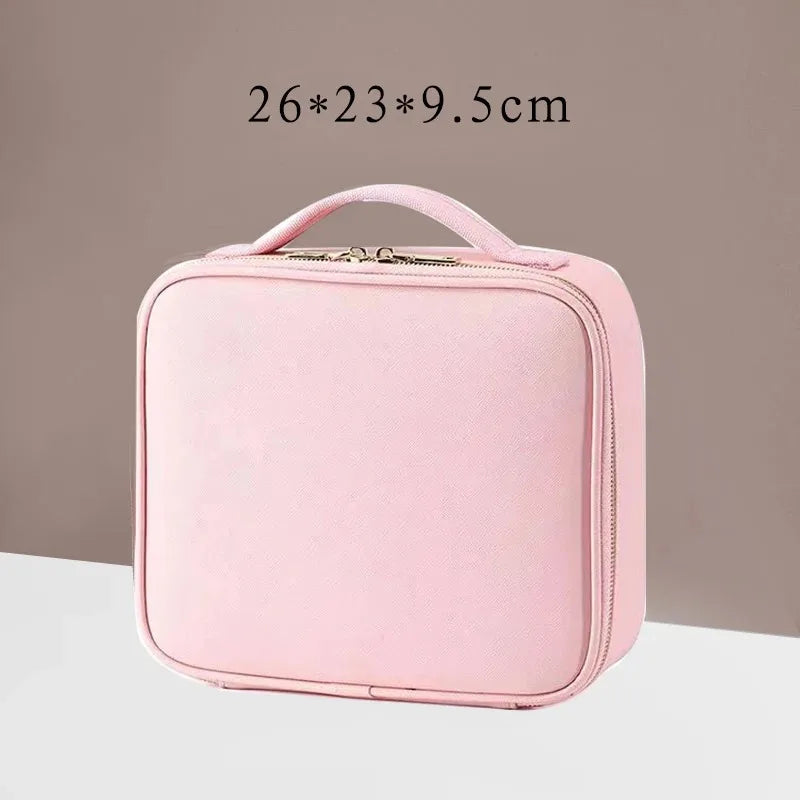 New Waterproof PU Leather Cosmetic Bag Professional Large Capacity Storage Makeup Handbag Case Travel Toiletry Bag For Women