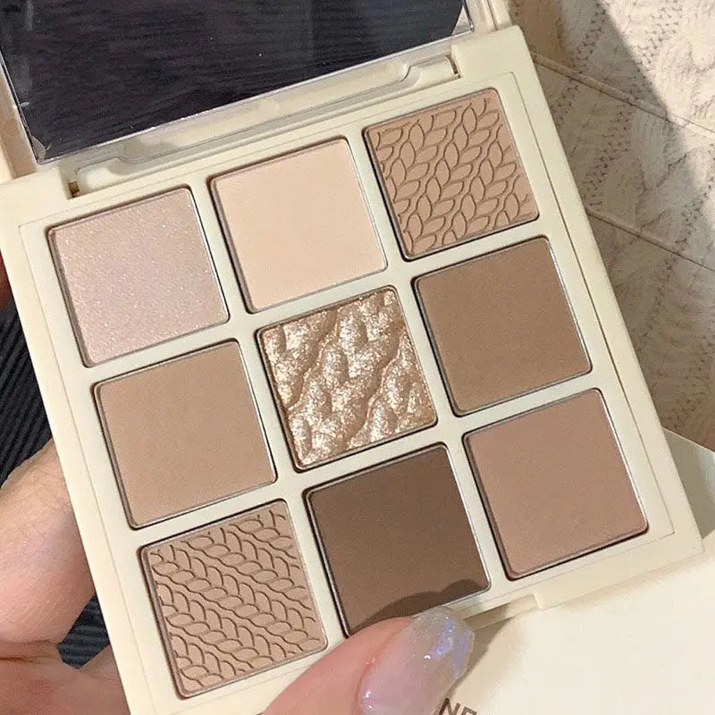 \w Daily Makeup Brown Eye Shadow Palette Shimmer Matte Lasting Pearl Fine Shimmer