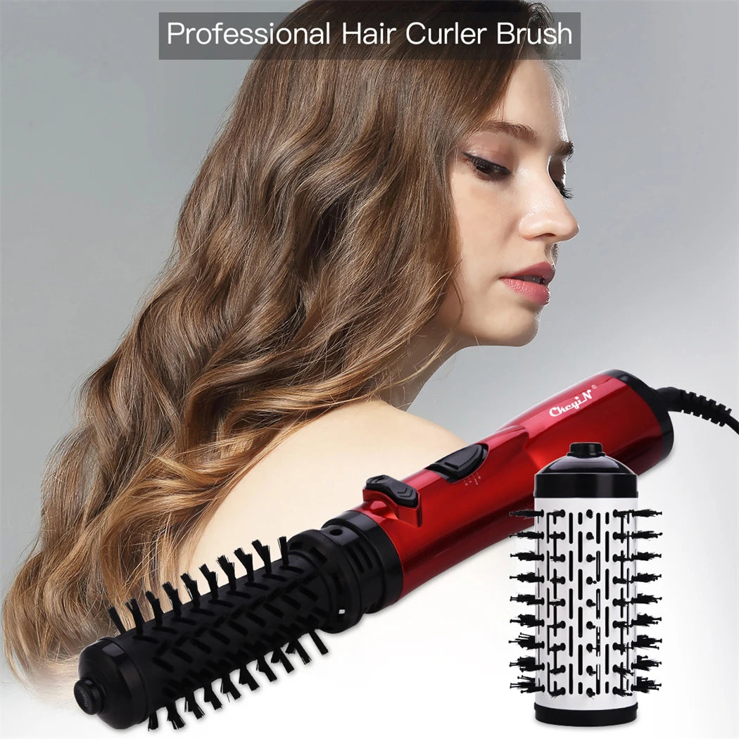CkeyiN Hair Dryer Brush 2 In 1 Hot Air Spin Brush Curling Straightening Styling Auto-Rotating