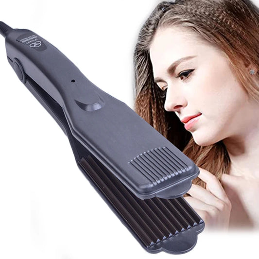 Professional Fluffy Hair Curler Corrugated Plate Wave Iron Flat Iron Fast Curling with Temperature