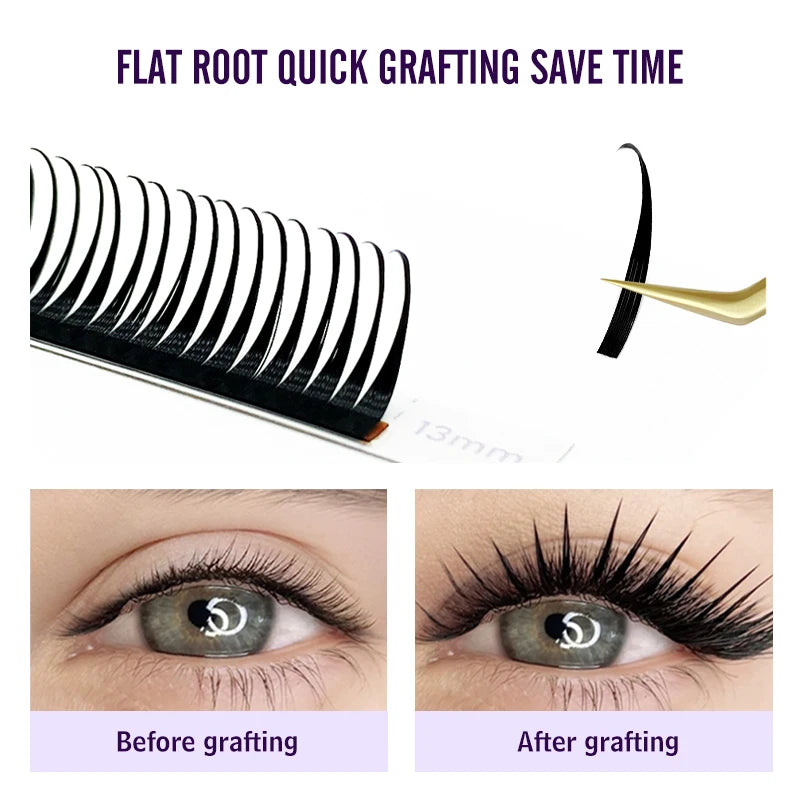 NATUHANA New 0.07mm Wet Eyelash Extension Manga Wispy Cosplay Type Spikes Lashes