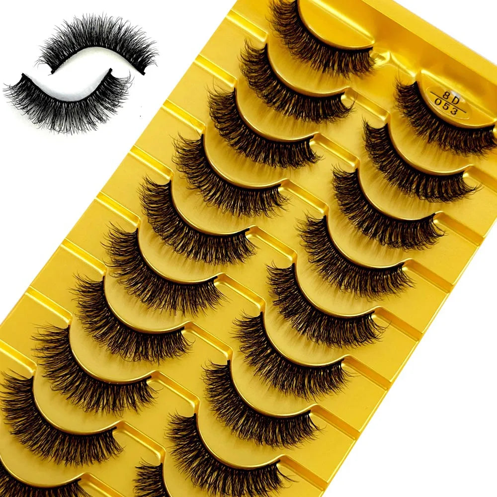 3D Faux Mink False Eyelashes Natural Long Fluffy Eye Lashes Wispy Makeup Beauty Extension Short Fake Eyelashes