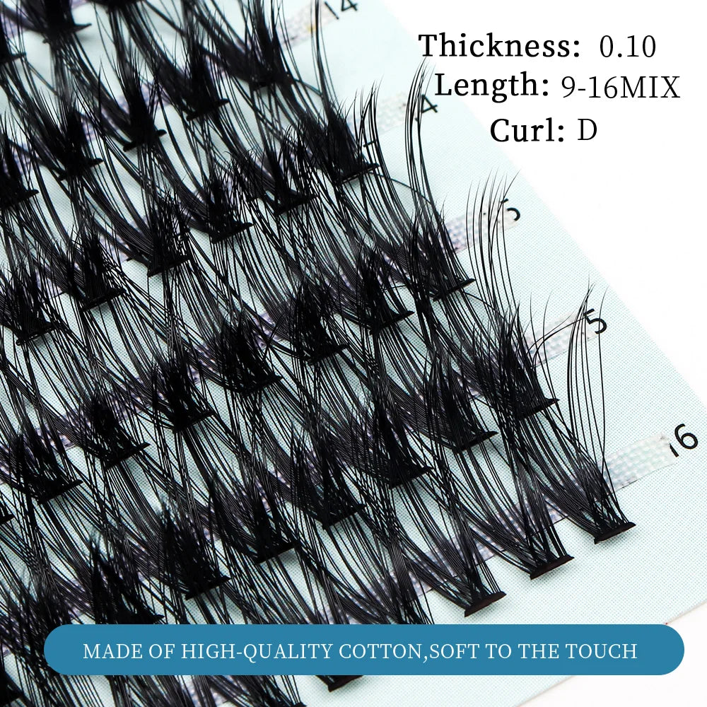 QSTY 280pcs Individual Lash Extensions, 20D Lash Clusters Volume Mix Pack, 9-16mm Mix Lengths 20 Roots CD Curl 0.07mm Thicknes