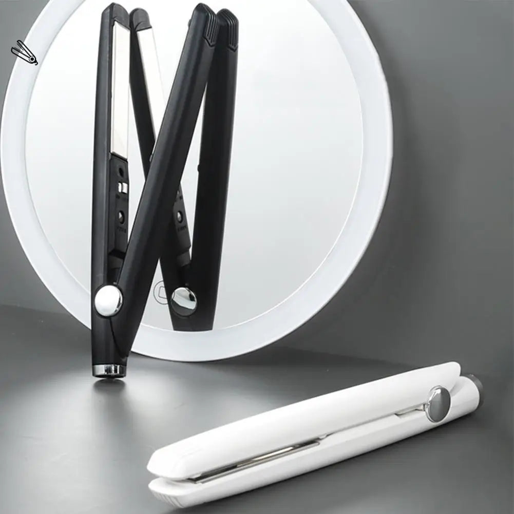 Portable Cordless Hair Straightener Curler Styling Flat Iron Rechargeable Split Professional