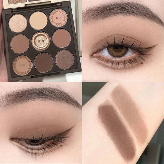 \w Daily Makeup Brown Eye Shadow Palette Shimmer Matte Lasting Pearl Fine Shimmer