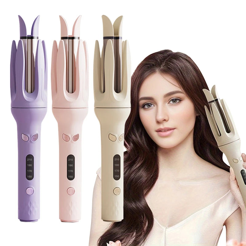 Hair Curler 28mm Negative Ions Electric Ceramic Curling Hair Stick Rotating Curl Waves Anti-Tangle Curling Iron Styler