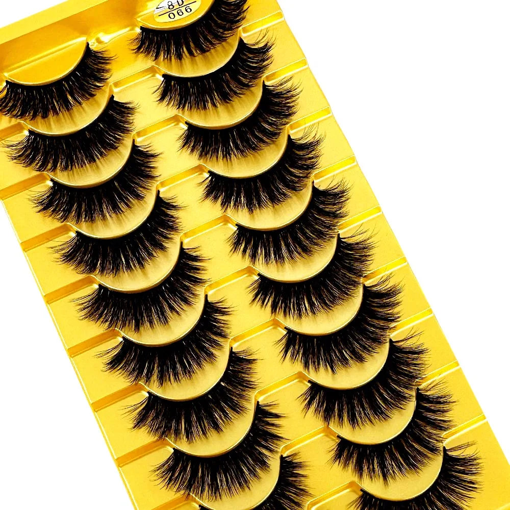 3D Faux Mink False Eyelashes Natural Long Fluffy Eye Lashes Wispy Makeup Beauty Extension Short Fake Eyelashes