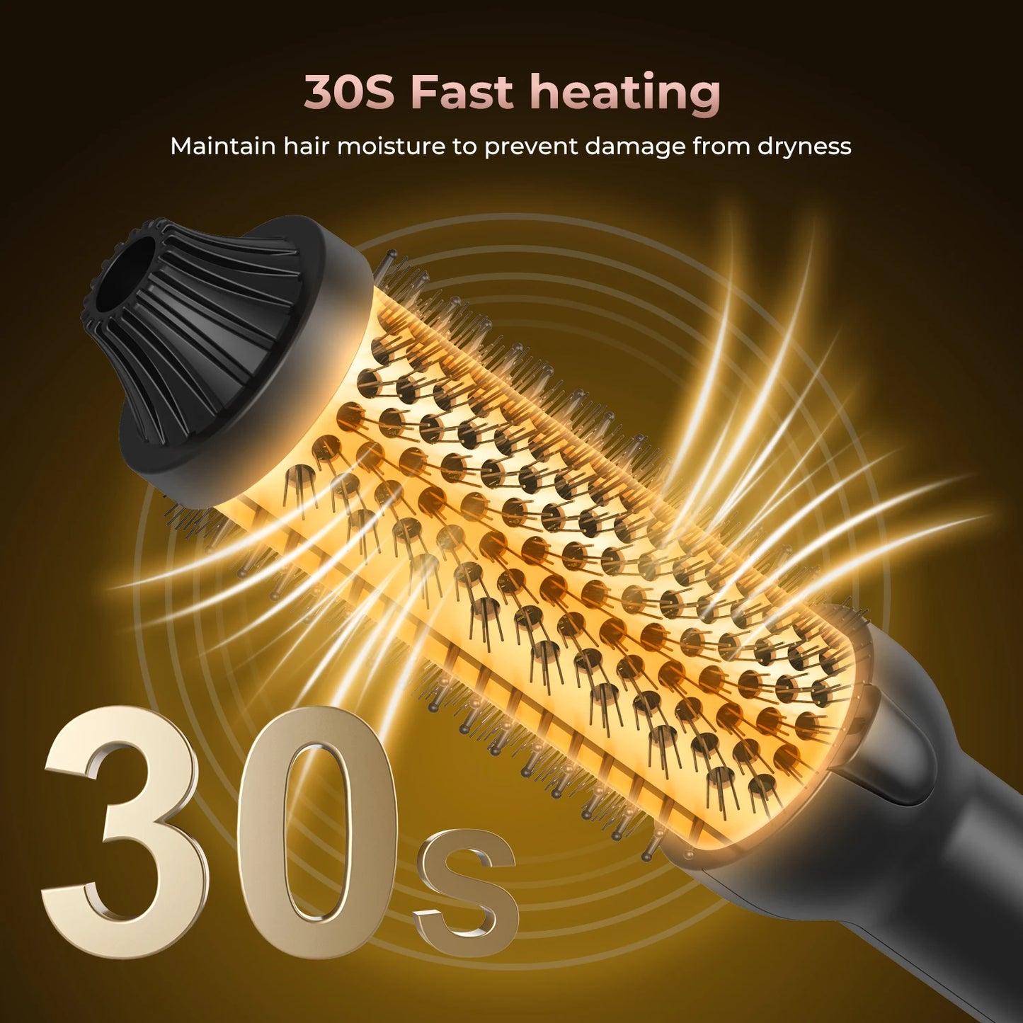 Fast Heating 210°C Ceramic Hair Curler Comb 32/38mm Fluffy Curling Wand Hot Brush
