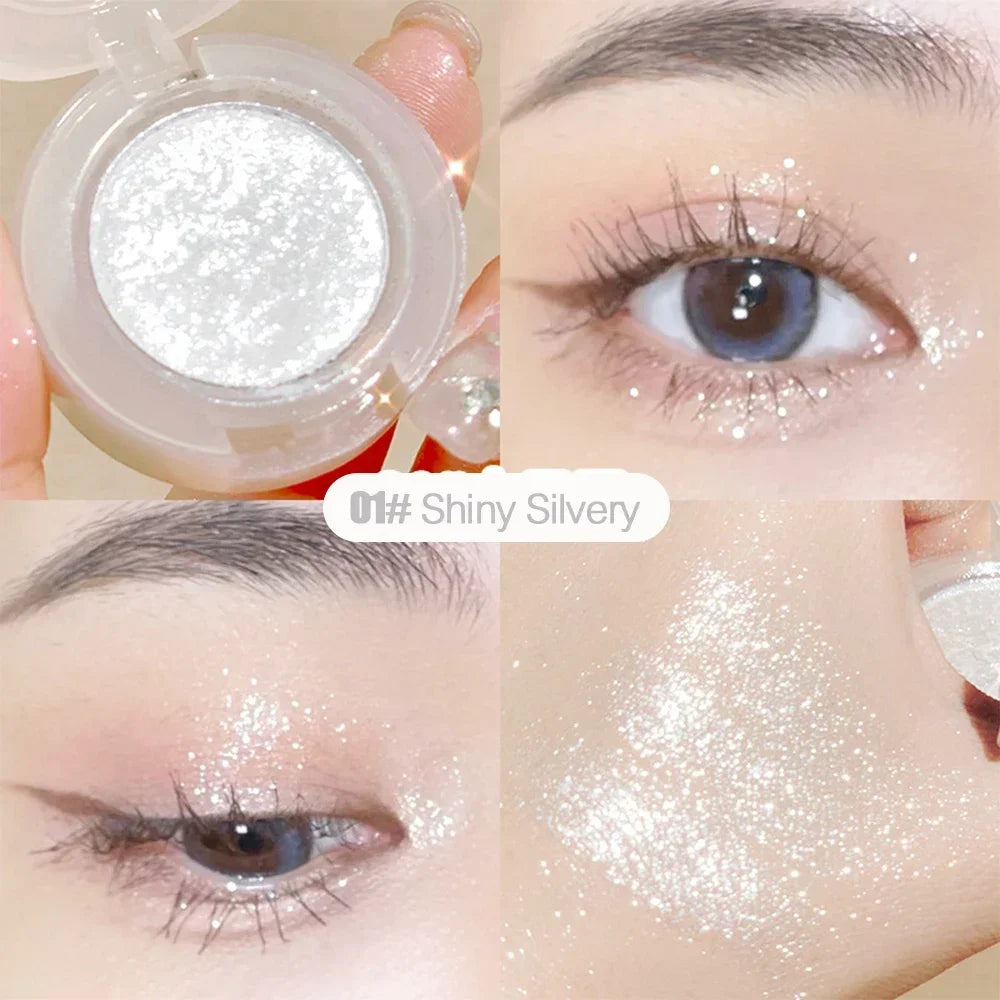 Diamond Glitter Monochrome Eyeshadow Palette Discoloration Eyeshadow Highlighter Sequins Waterproof