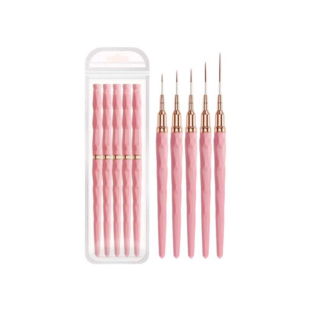 5 Pieces Set Professional Nail Art Liner Brush for Striping Painting Design,Gel Liner Nail Art Brushes for Nails