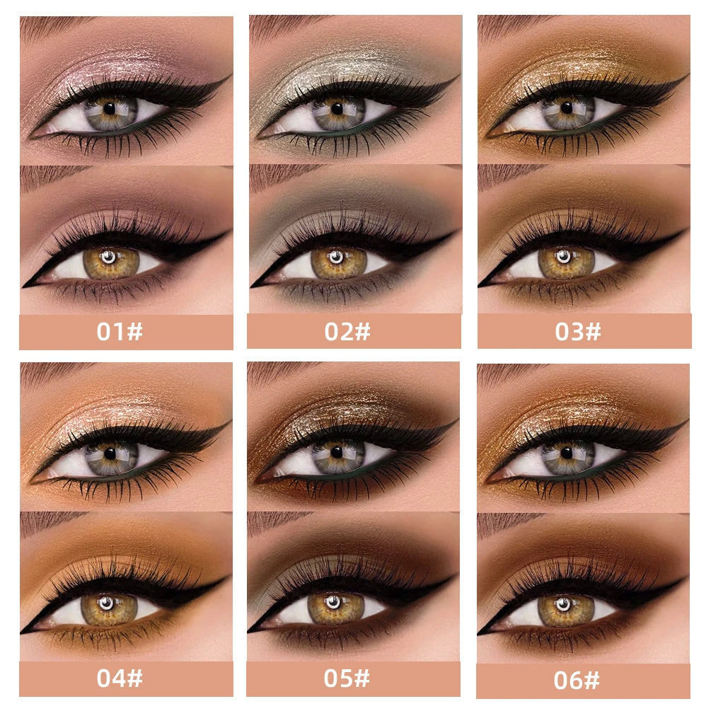 QIBEST Double End Glitter Matte Eye shadow Stick Pencil Eyeshadow Makeup Waterproof Bicolor Shimmer
