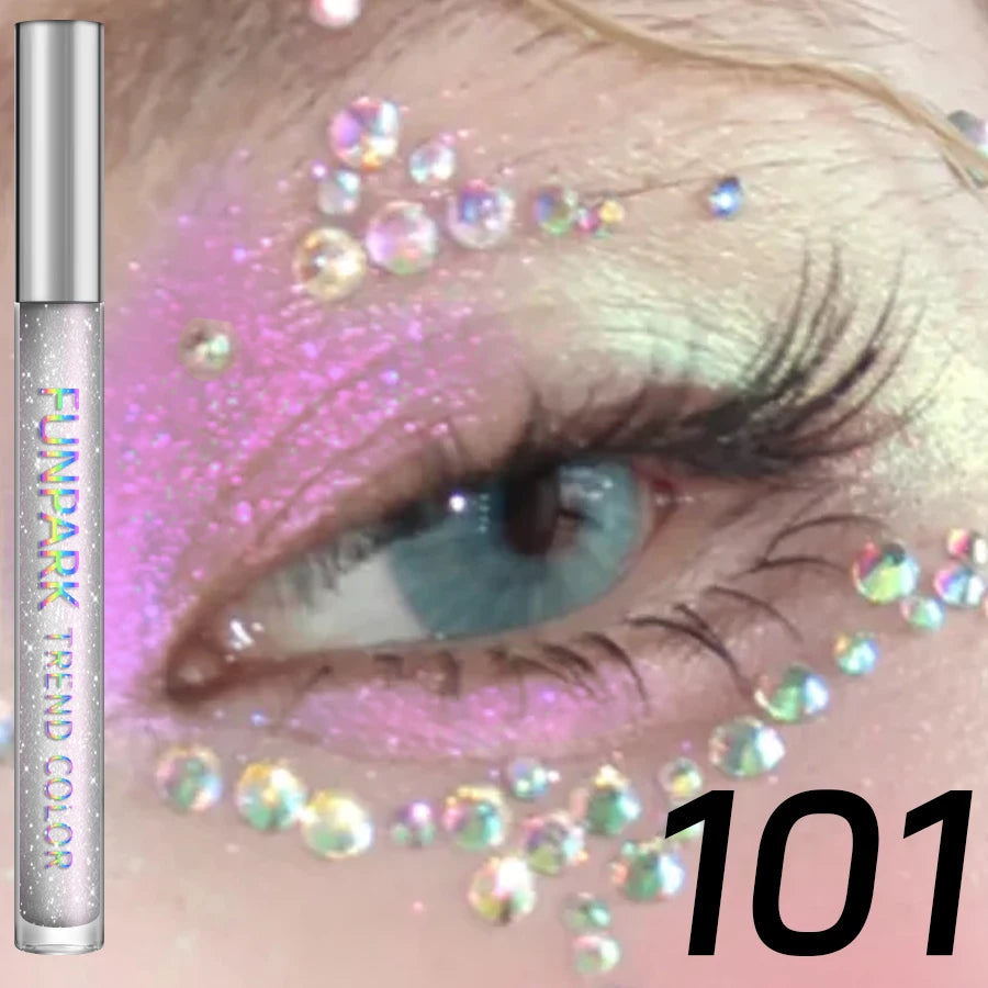 Colorful Liquid Eyeshadow Pink Green Black Diamond Shiny Eye Liner Pen Glitter Eyeshadow Palette