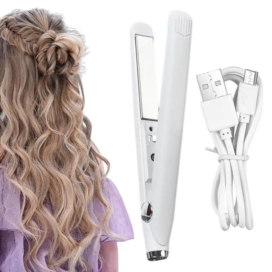USB Curling Iron Hair Straightener Ceramic curler Mini Dual-Purpose Hair Straightener