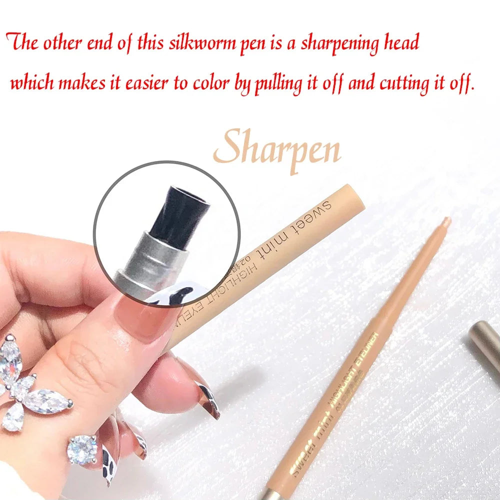 Sweet Mint Lying Silkworm Pencil Galaxy Glitter Eyeshadow Pen Long-lasting