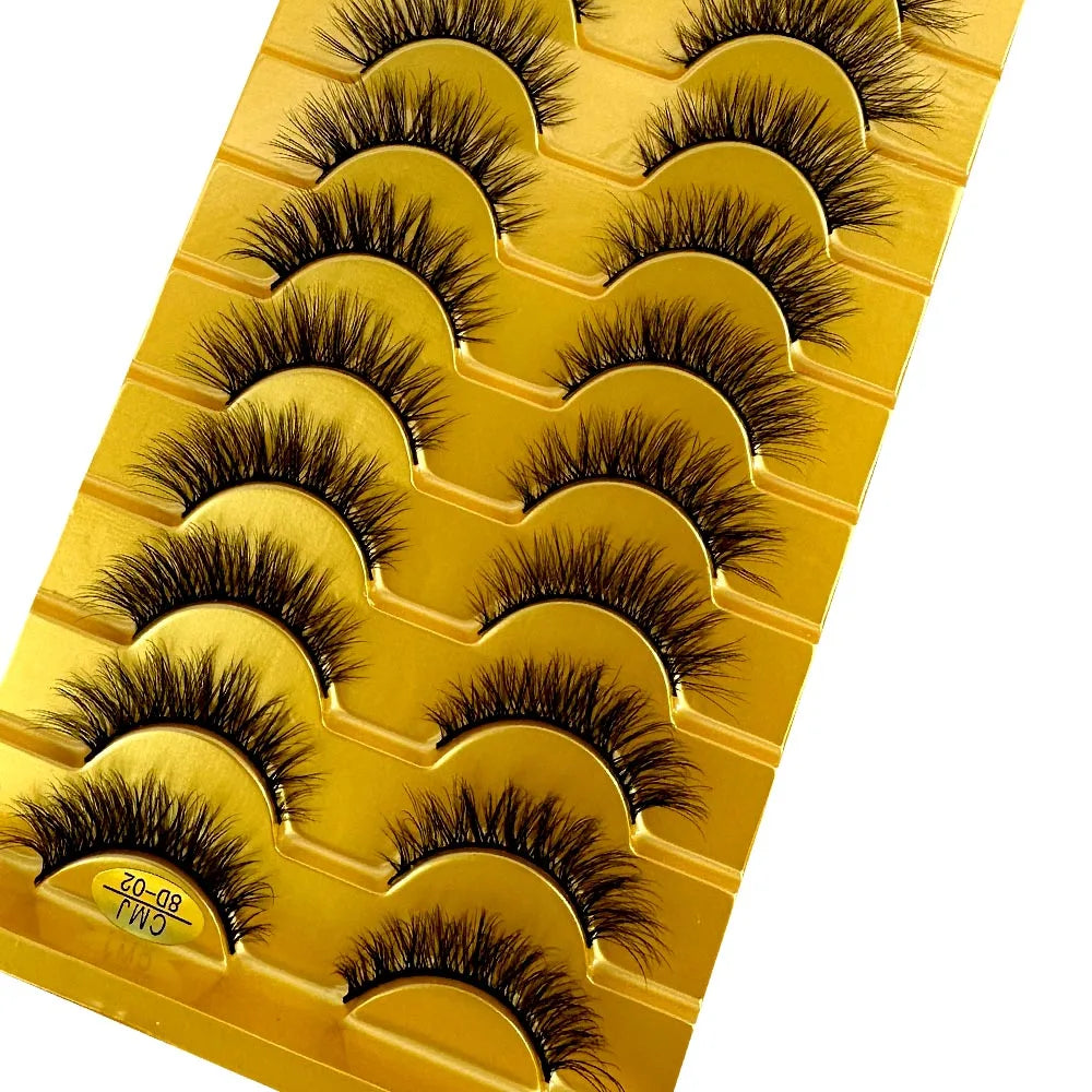 3D Faux Mink False Eyelashes Natural Long Fluffy Eye Lashes Wispy Makeup Beauty Extension Short Fake Eyelashes