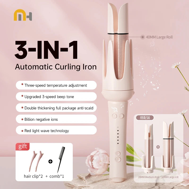 Automatic Hair Curler Auto Rotating Ceramic Hair Roller 40mm Big waver Professional Curling Iron