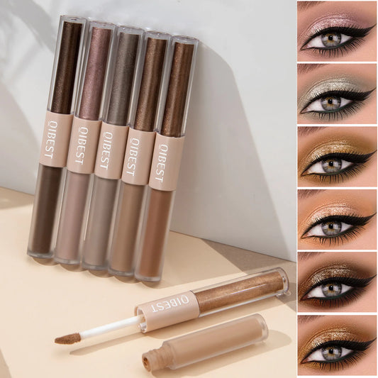 2 In 1 Stick Pearly Matte Eyeshadow Cream Smooth Nude Eye Makeup Liquid Contour Shadow Stick
