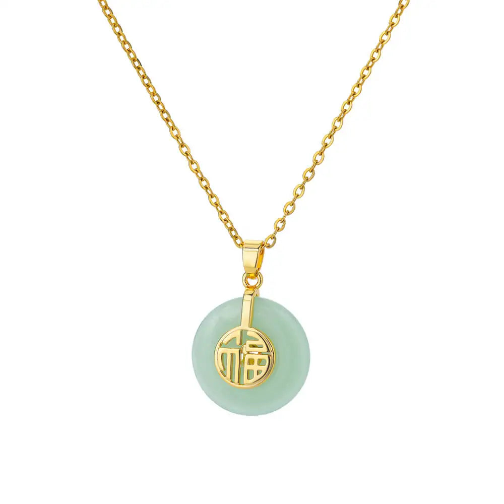 Fashion Stone Opal Oval Necklace For Women Stainless Steel Gold Color Oval Stone Pendant Necklace Wedding Aesthetic Jewelry Gift