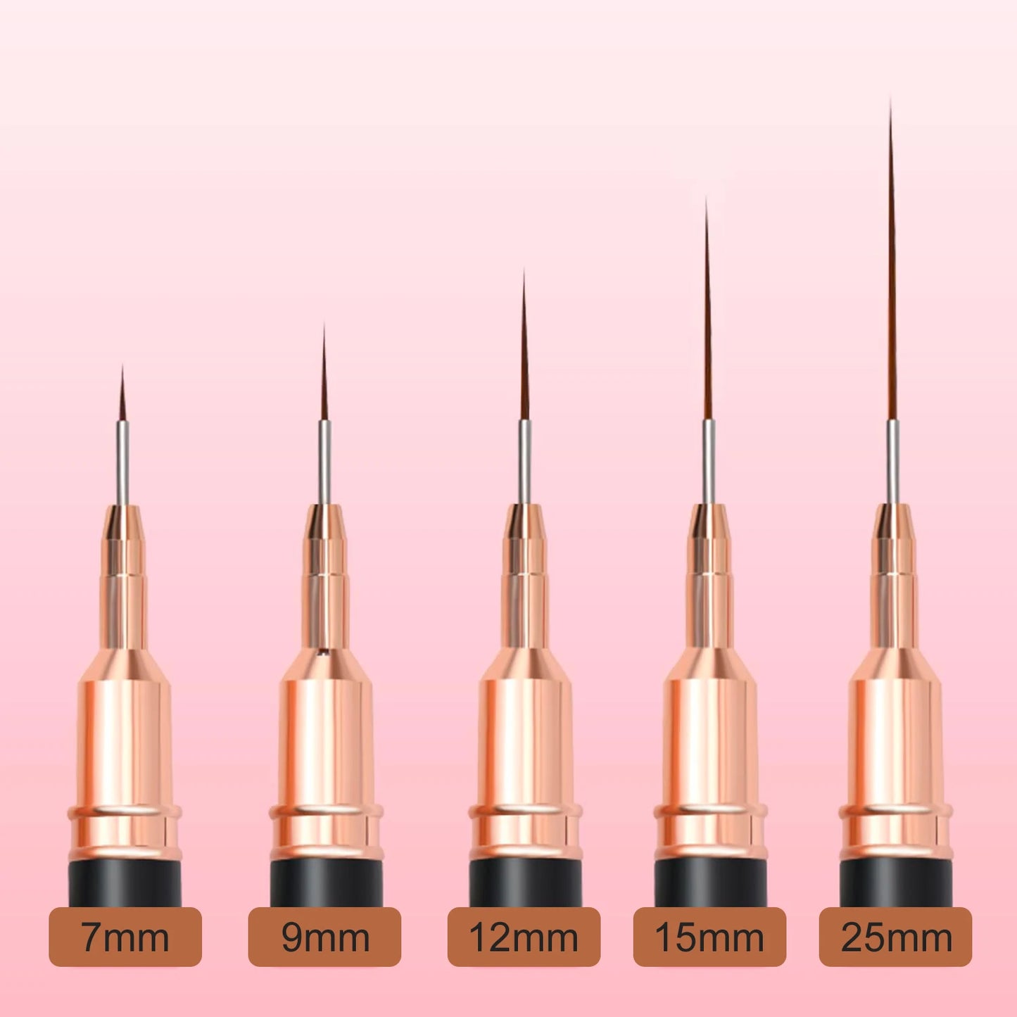 5 Pieces Set Professional Nail Art Liner Brush for Striping Painting Design,Gel Liner Nail Art Brushes for Nails