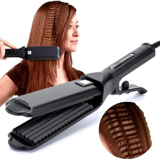 Professional Hair Curler Comb Curling Iron Wand Ceramic Corrugated Wave Corn Irons
