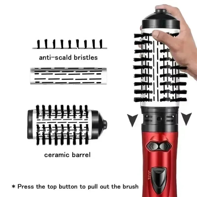 3 in 1 Rotating Hair Dryer Electric Comb Hair Straightener Brush Dryer Brush Hot Air Comb