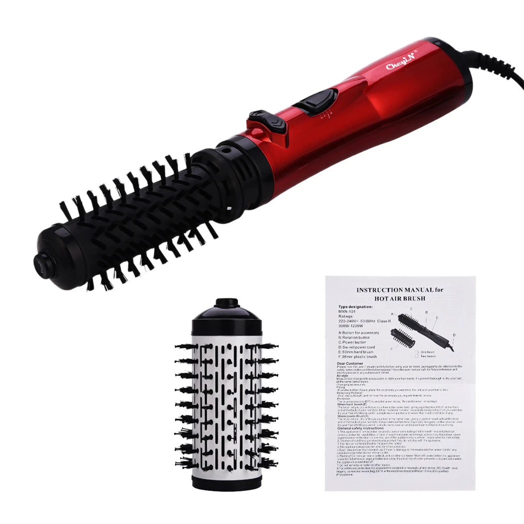CkeyiN Hair Dryer Brush 2 In 1 Hot Air Spin Brush Curling Straightening Styling Auto-Rotating