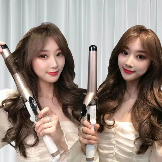 Electric Hair Curler Straightener Long Curling Tong Wand 9-38mm Professional Hair Curling Iron LCD