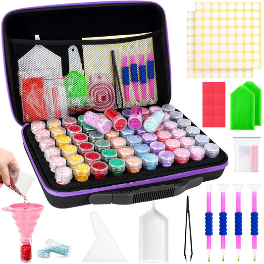 Diamond Painting Storage Containers 60 Slots Accessories and Tools DIY Art Craft Jewelry Beads Rhinestones Organizer Box
