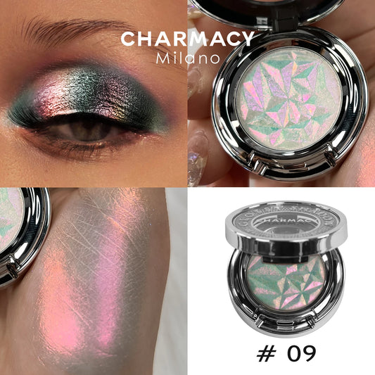 CHARMACY Duo chrome Long-lasting Eyeshadow Palette High Quality Pigment Shadows with Glitter
