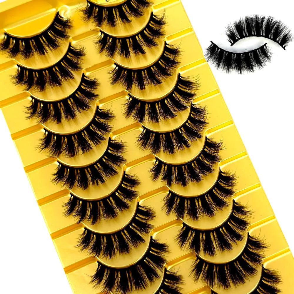 3D Faux Mink False Eyelashes Natural Long Fluffy Eye Lashes Wispy Makeup Beauty Extension Short Fake Eyelashes