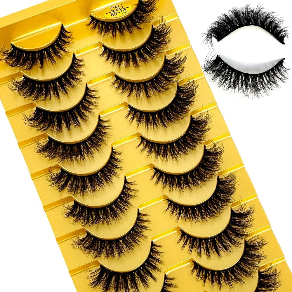 3D Faux Mink False Eyelashes Natural Long Fluffy Eye Lashes Wispy Makeup Beauty Extension Short Fake Eyelashes
